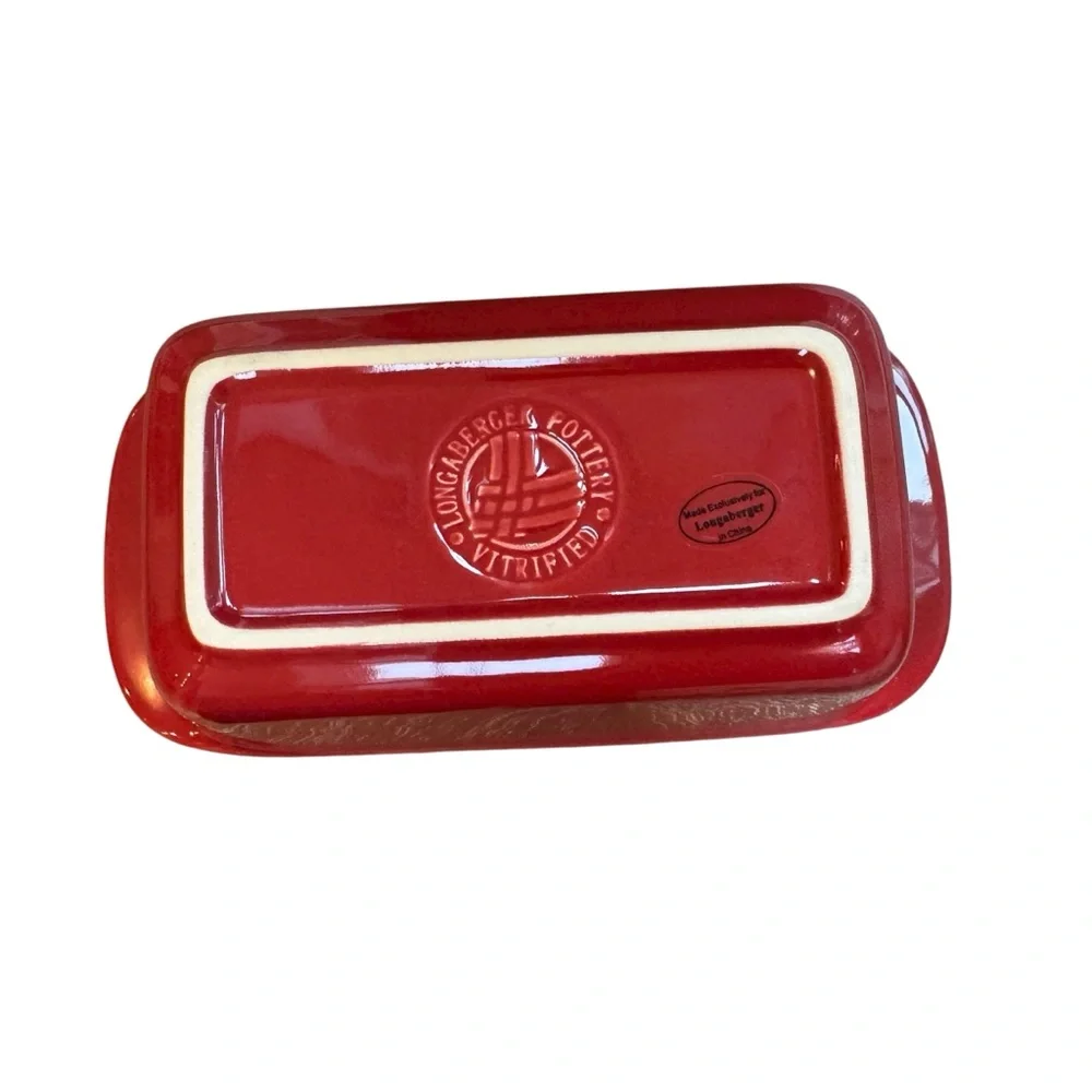 Longaberger - Pottery Woven Traditions Mini Bread Loaf Pan in Paprika 4”x8”